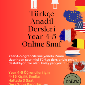 Türkçe Anadil Dersleri Year 4-5 Online Sınıf